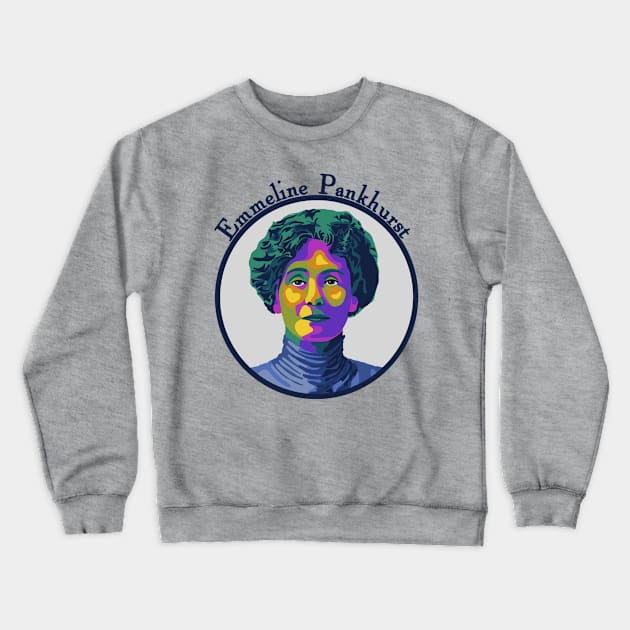 Emmeline Pankhurst Portrait Crewneck Sweatshirt by Slightly Unhinged